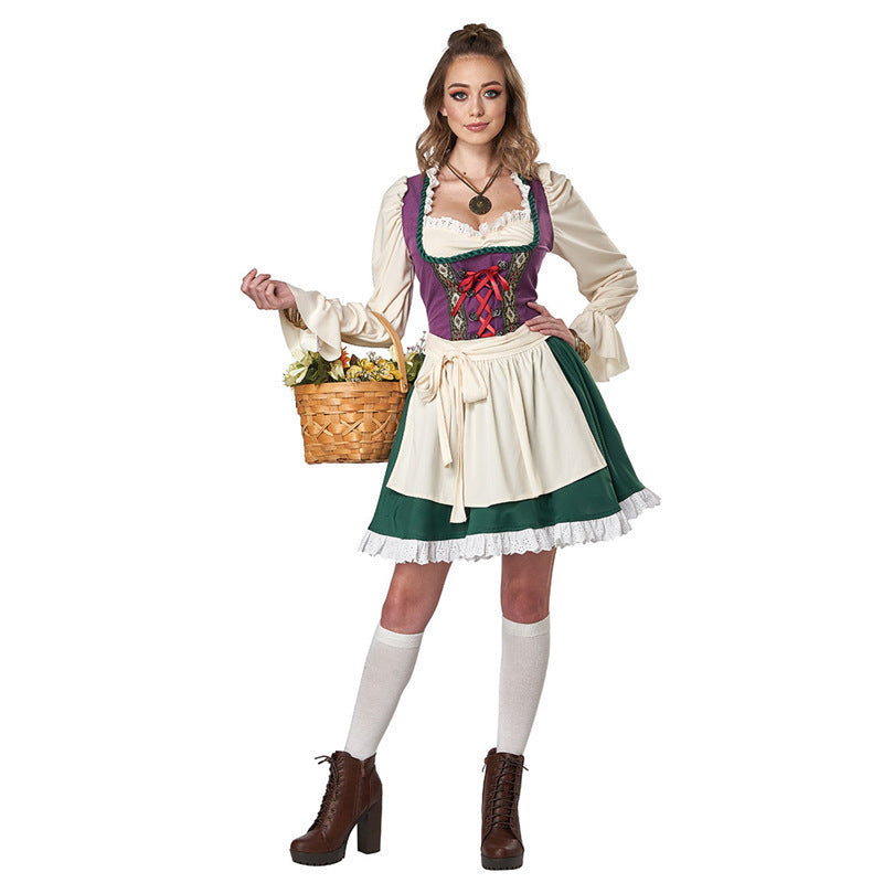 Damen Trachtenkleid mit Rüschen und Gürtel