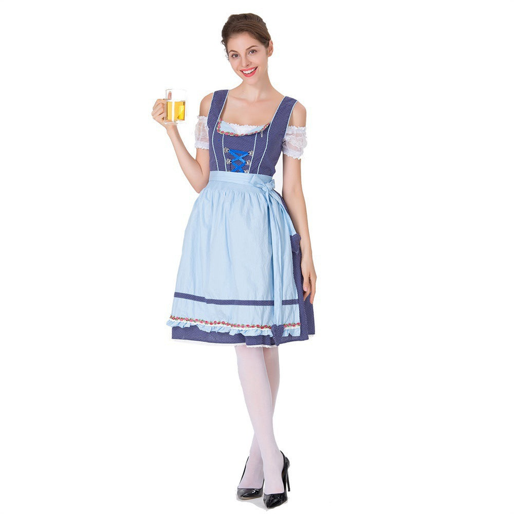 Damen Dirndlkleid mit Schürze und Herz-Ausschnitt