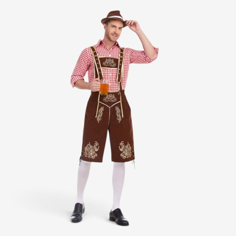 Herren Trachtenlederhose mit barocker Stickerei