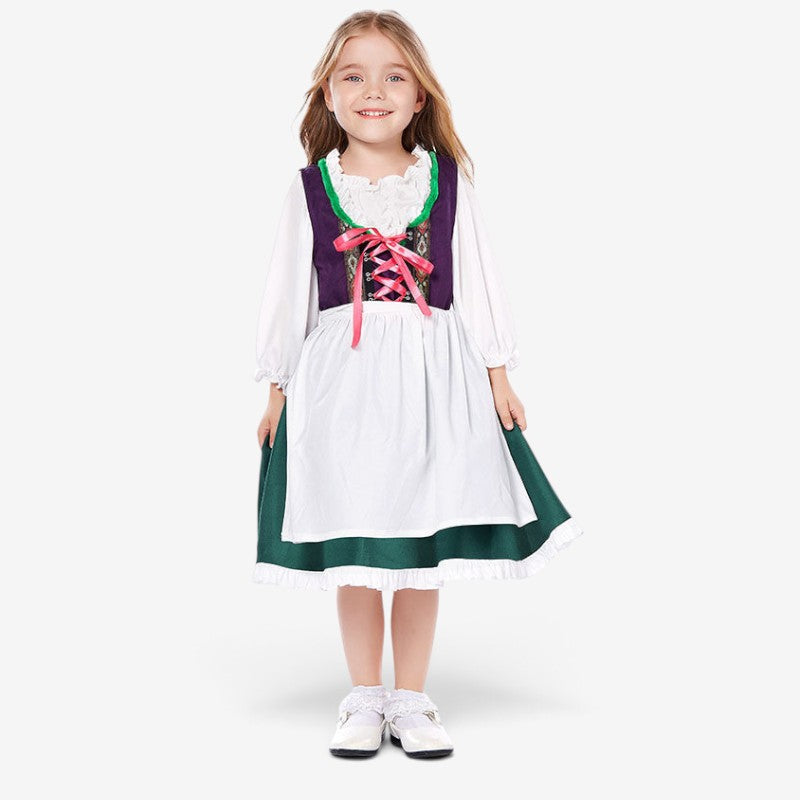 Damen Trachtenkleid Dirndl mit Schnürung und Bluse
