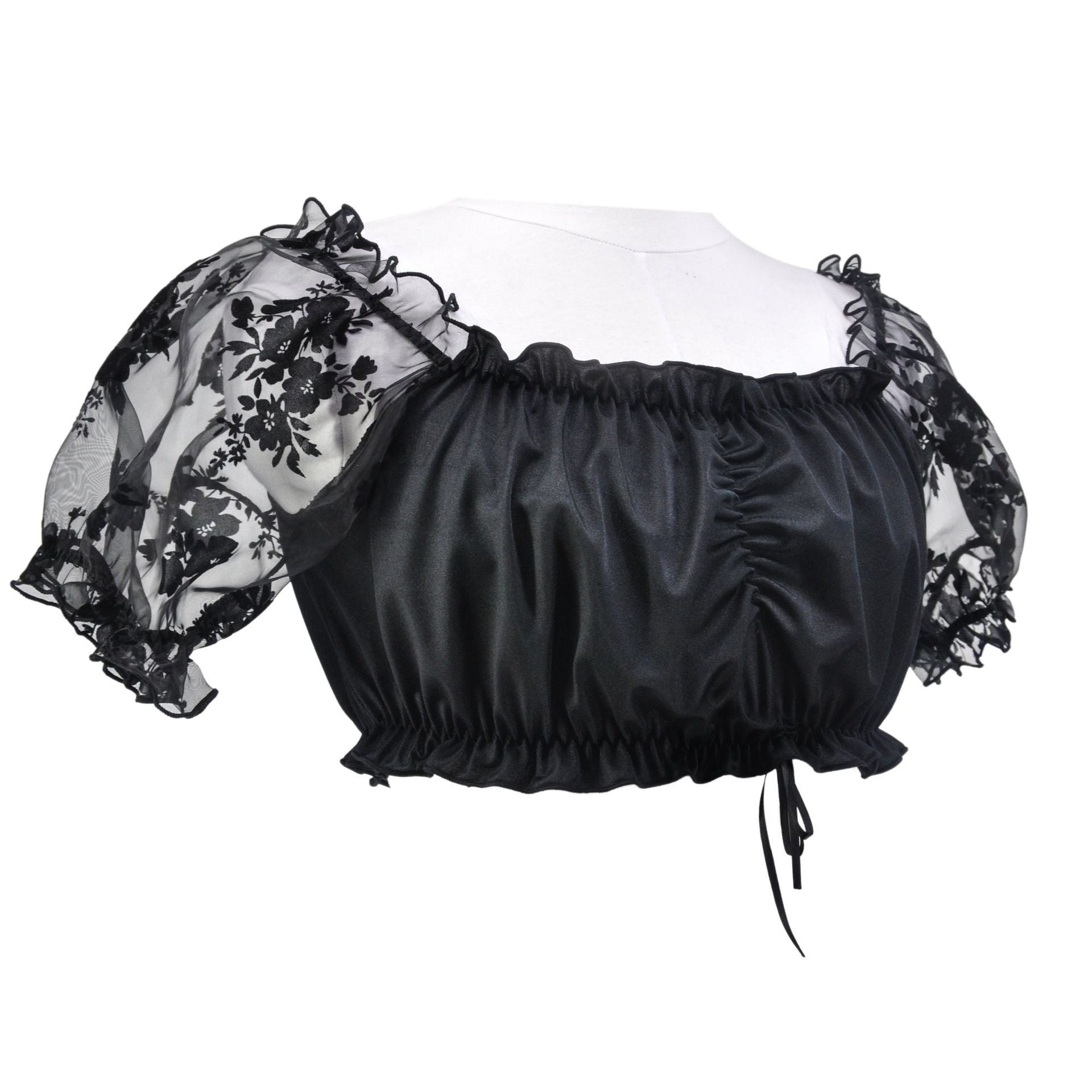 Damen Trachten-Dirndlbluse mit Puffärmeln