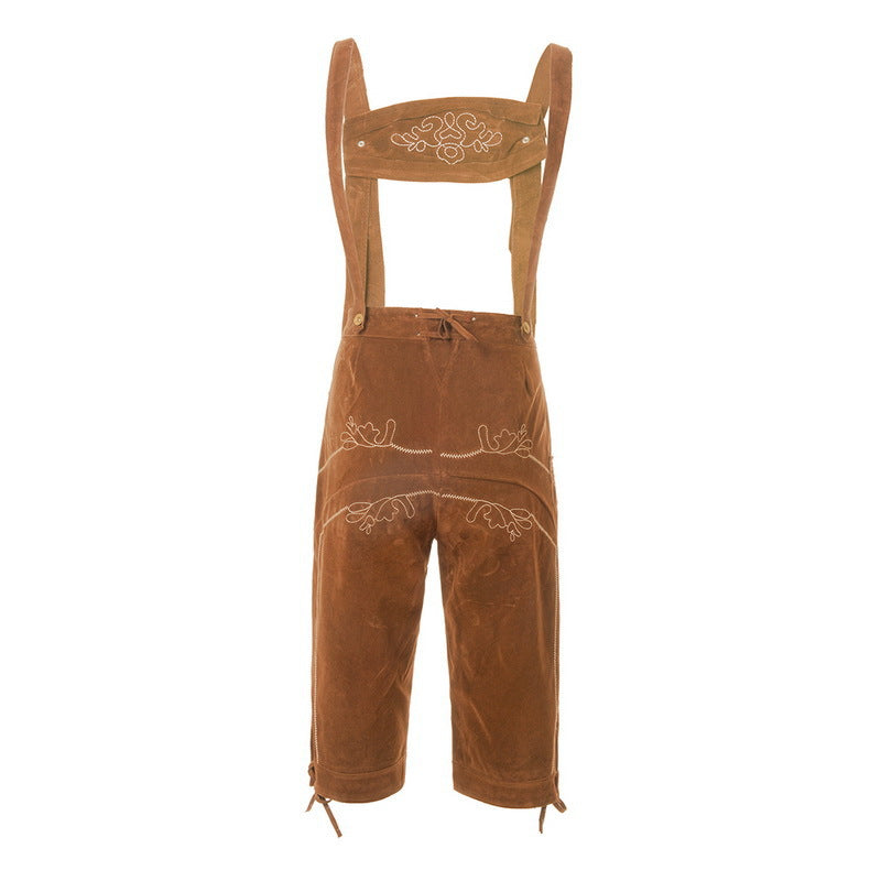 Herren Wildleder Lederhose mit Stickerei