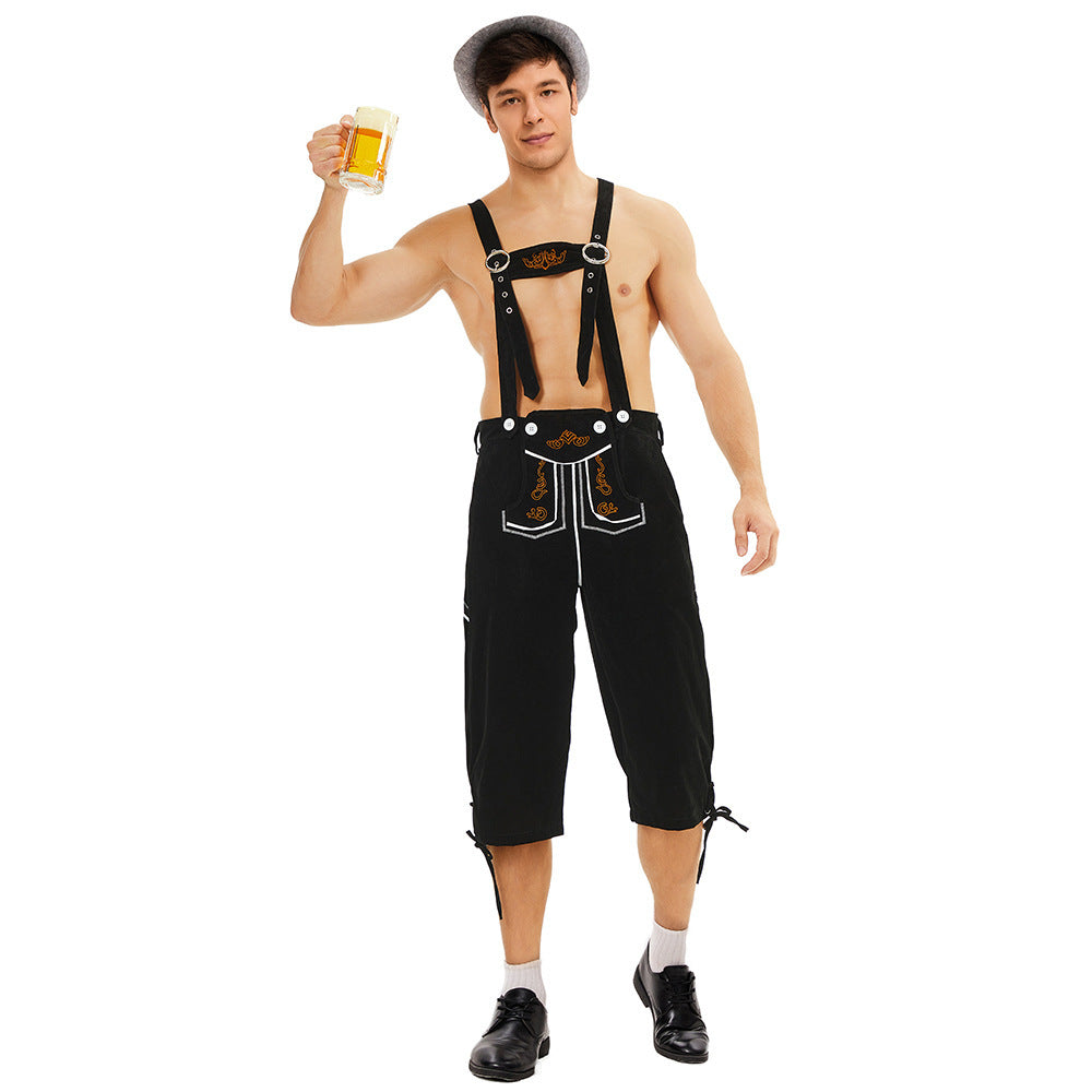 Herren knielange Trachtenhose mit Stickerei