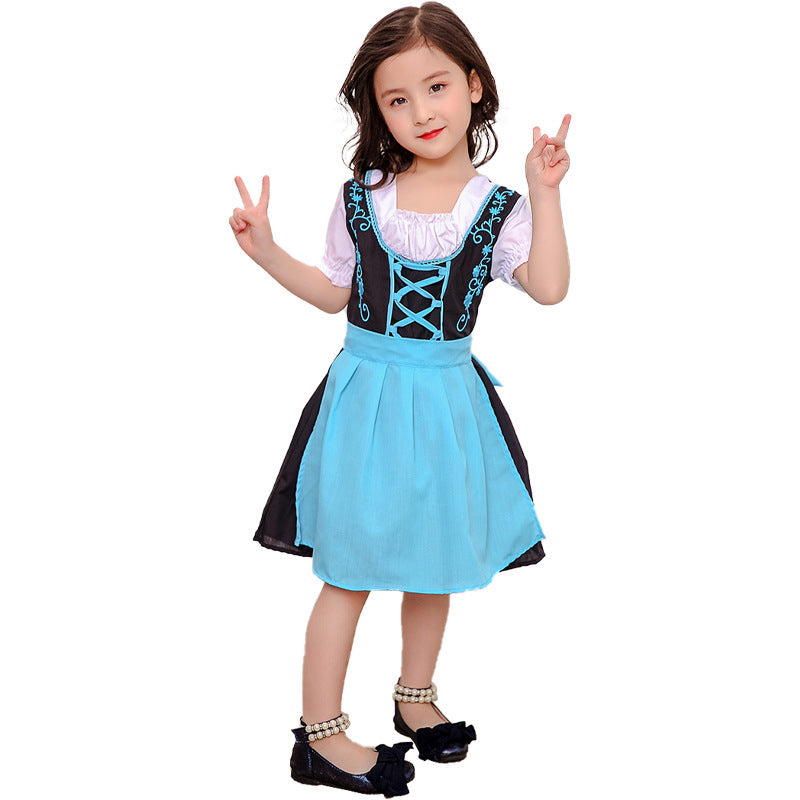 Mädchen Dirndlkleid mit abnehmbarer Schürze