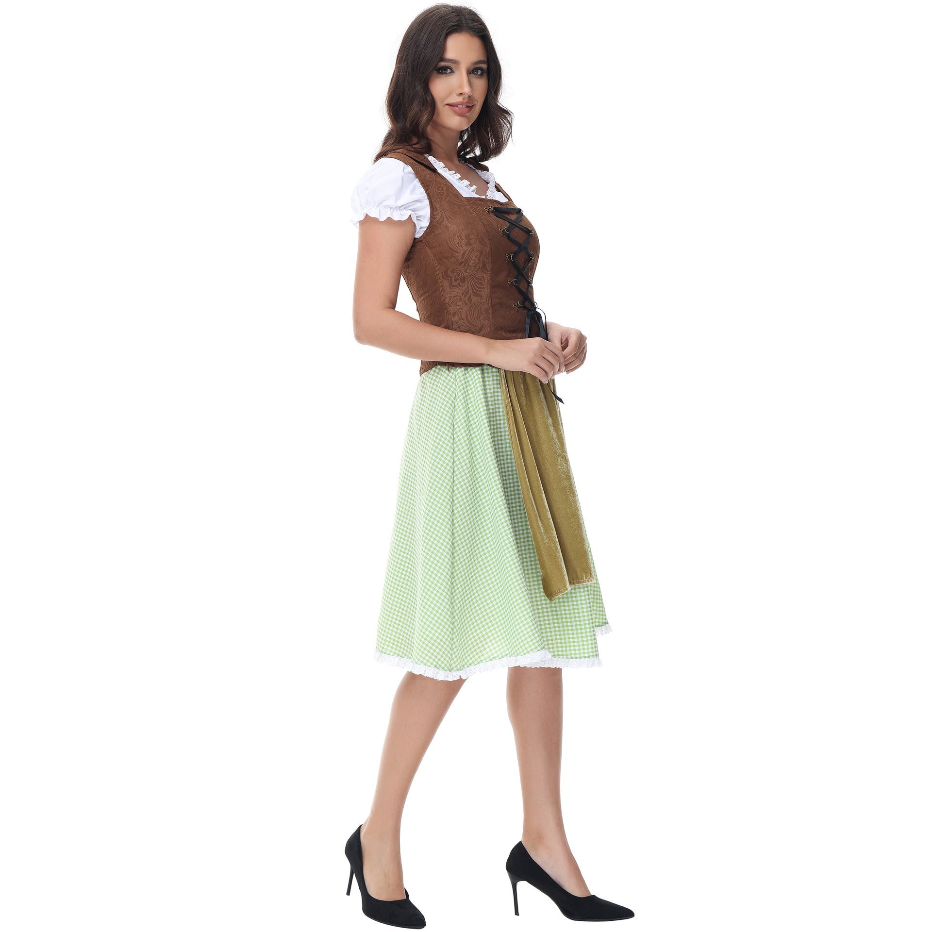 Damen Trachtenkleid mit Rüschen und Schnürung