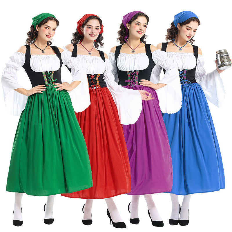Damen Renaissance-Bauernkleid mit Carmen-Oberteil