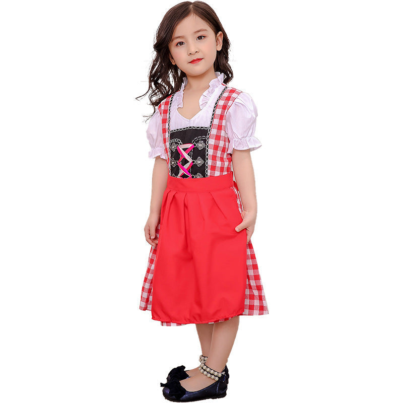 Mädchen Dirndlkleid mit abnehmbarer Schürze