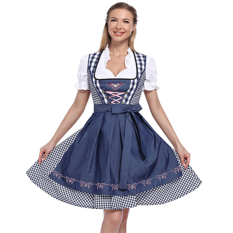 Damen Trachten-Dirndl mit Schnürung und Herzstickerei