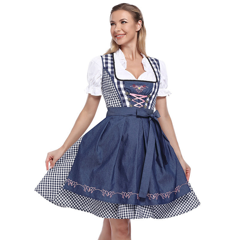 Damen Trachten-Dirndl mit Schnürung und Herzstickerei
