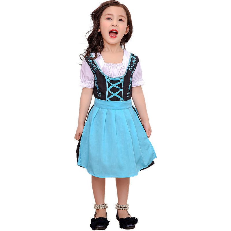 Mädchen Dirndlkleid mit abnehmbarer Schürze