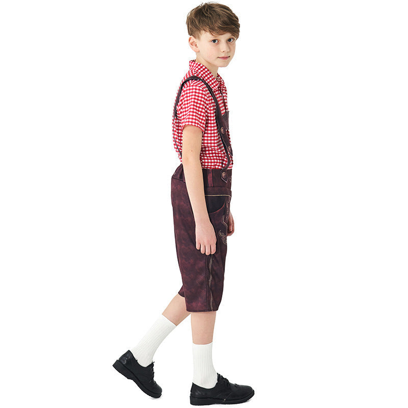 Traditionelle Trachtenlederhose für Kinder mit Trägern