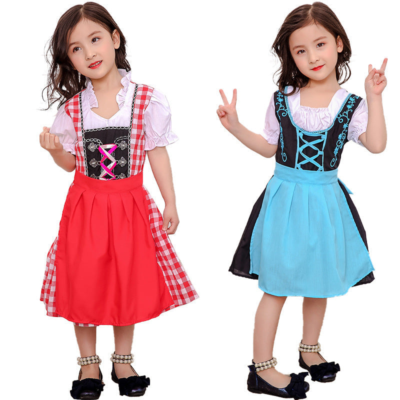 Mädchen Dirndlkleid mit abnehmbarer Schürze