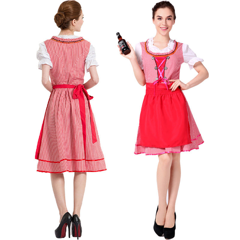 Damen Trachtenkleid mit Tellerrock und Schnürung