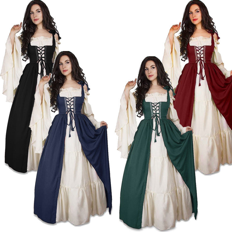 Damen historisches Kleid mit V-Ausschnitt