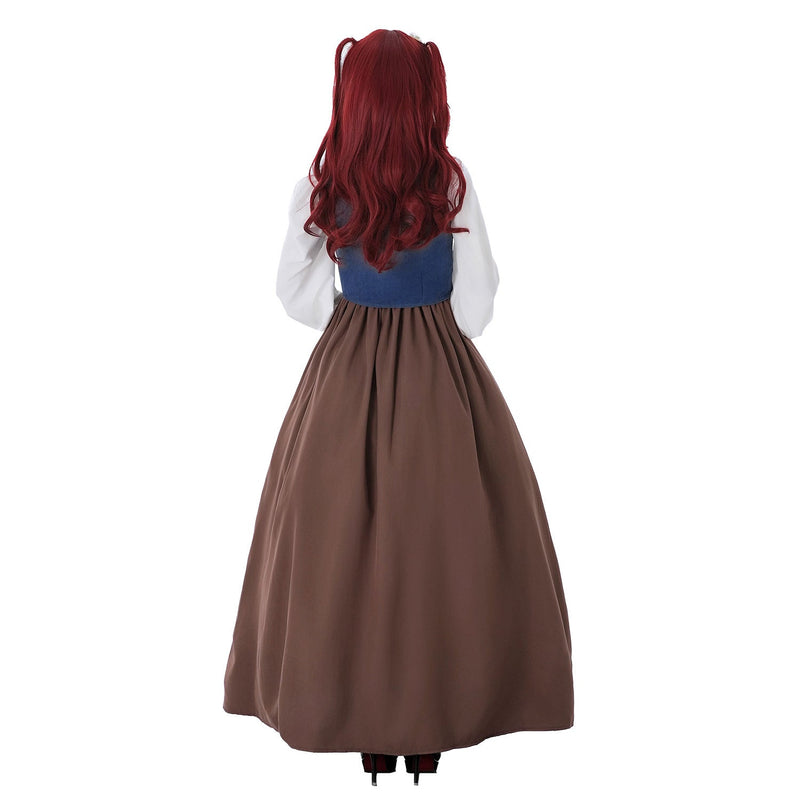 Damen Dirndlkleid mit Schnürmieder und Rüschenärmeln