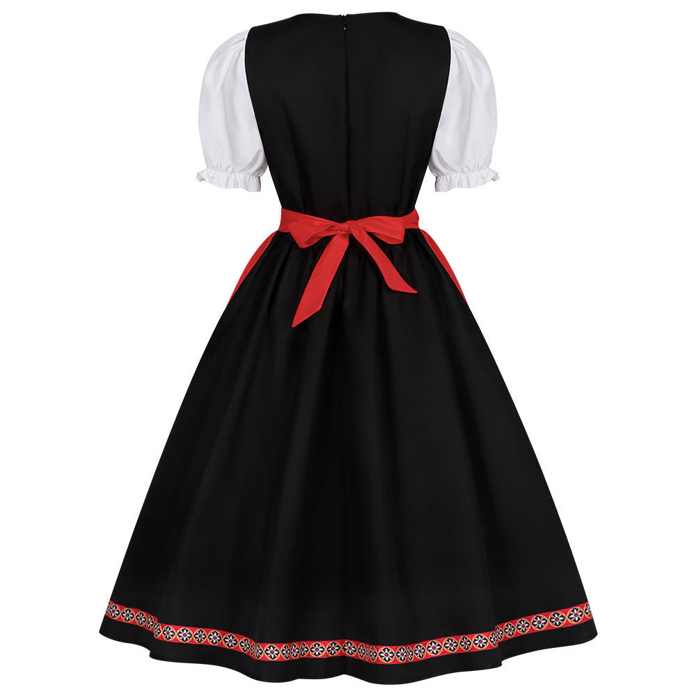 Damen Dirndlkleid mit besticktem Mieder und Puffärmeln