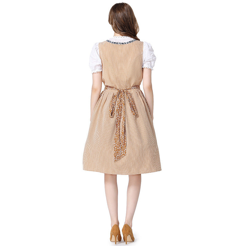 Damen Dirndlkleid mit Spitzenbluse und Schürze