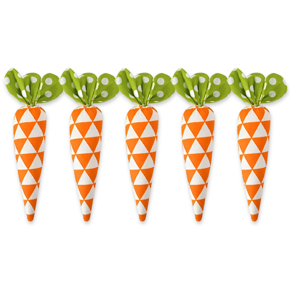 OrangeHue - Osterdeko - Plüsch Osterkarotten 5er Set 15,5 cm