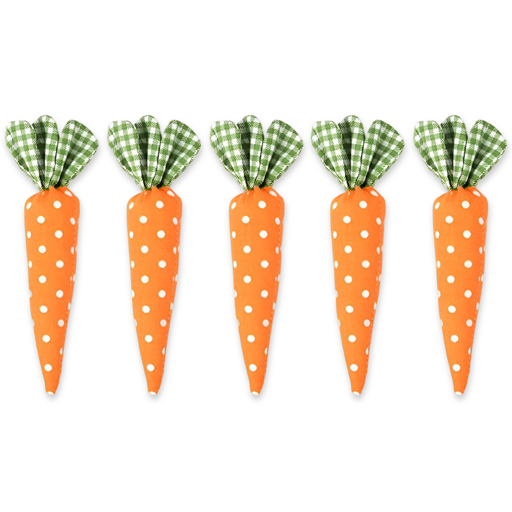 OrangeHue - Osterdeko - Plüsch Osterkarotten 5er Set 15,5 cm