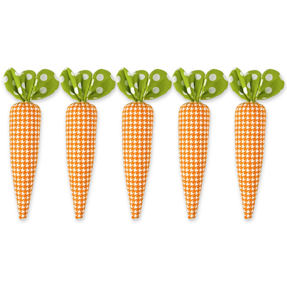 OrangeHue - Osterdeko - Plüsch Osterkarotten 5er Set 15,5 cm