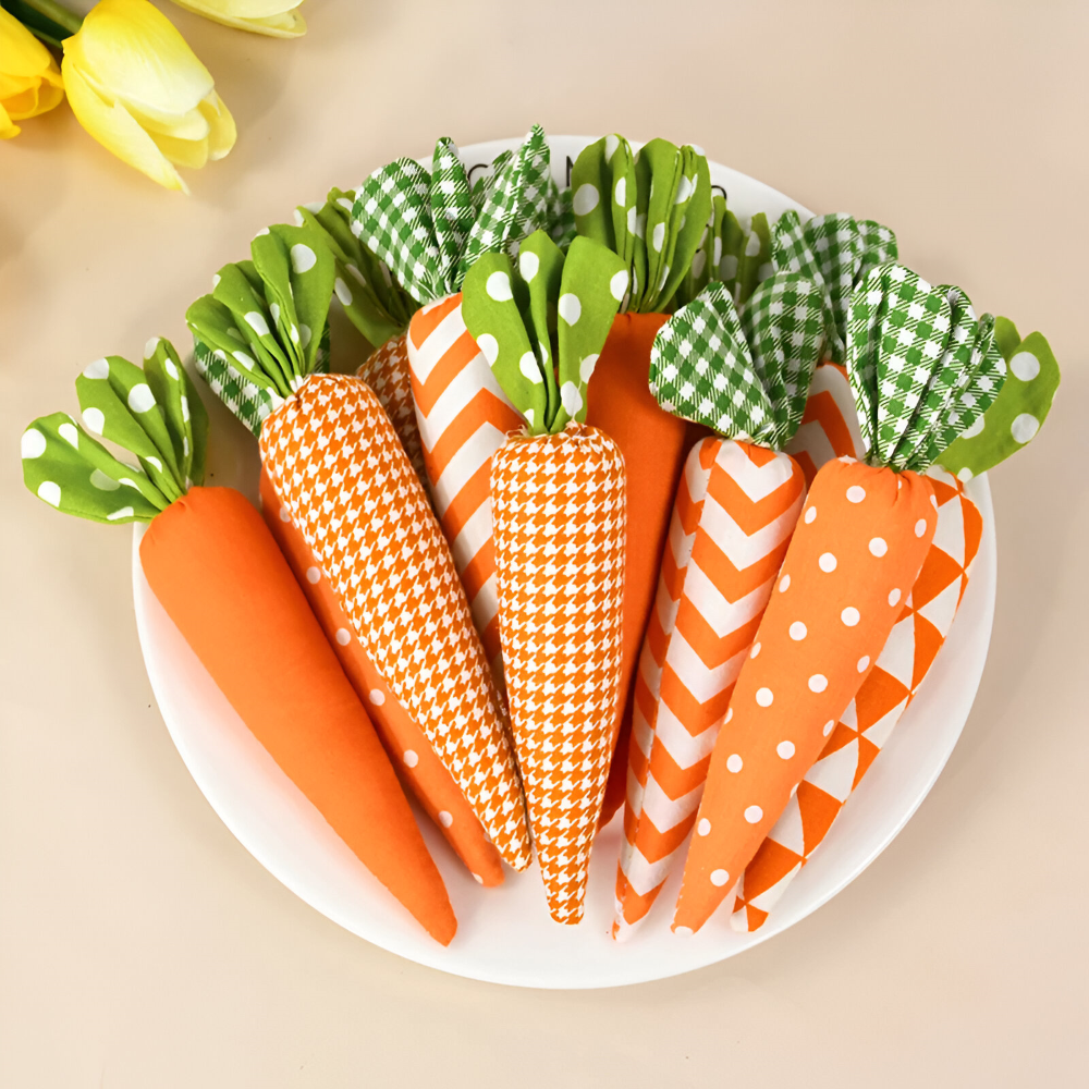 OrangeHue - Osterdeko - Plüsch Osterkarotten 5er Set 15,5 cm