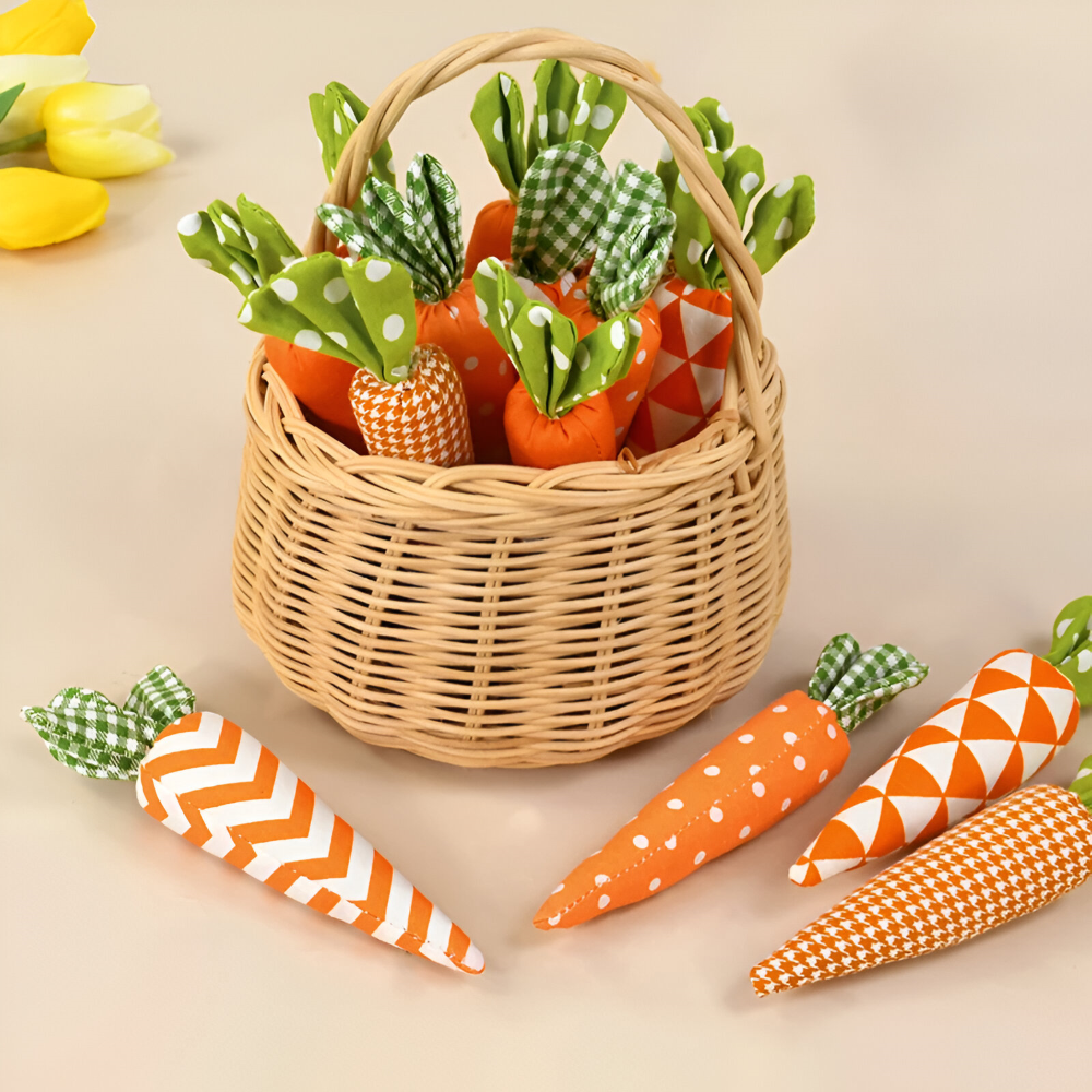 OrangeHue - Osterdeko - Plüsch Osterkarotten 5er Set 15,5 cm