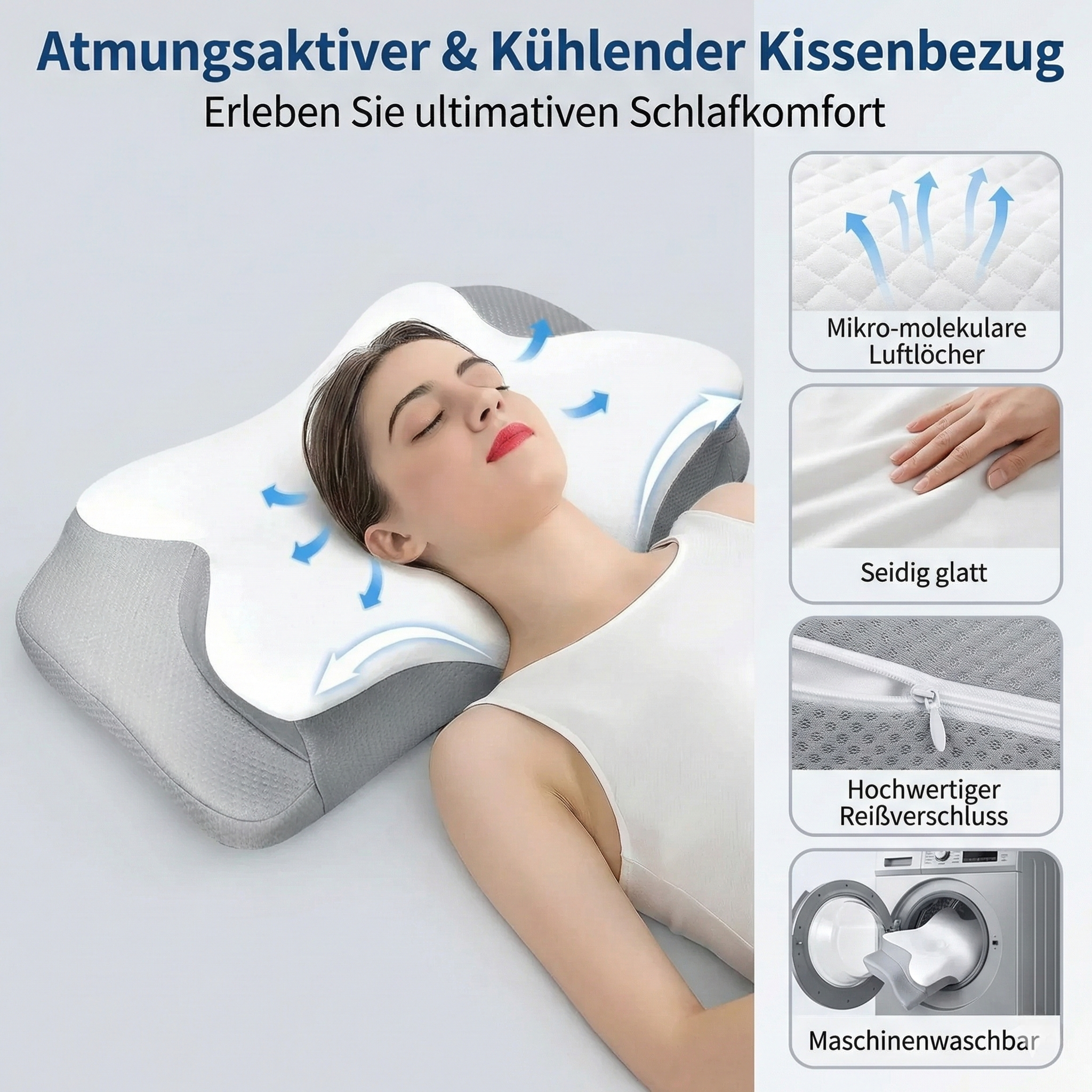 Orthopädisches - Nackenstützkissen 6-Zonen Memory Foam