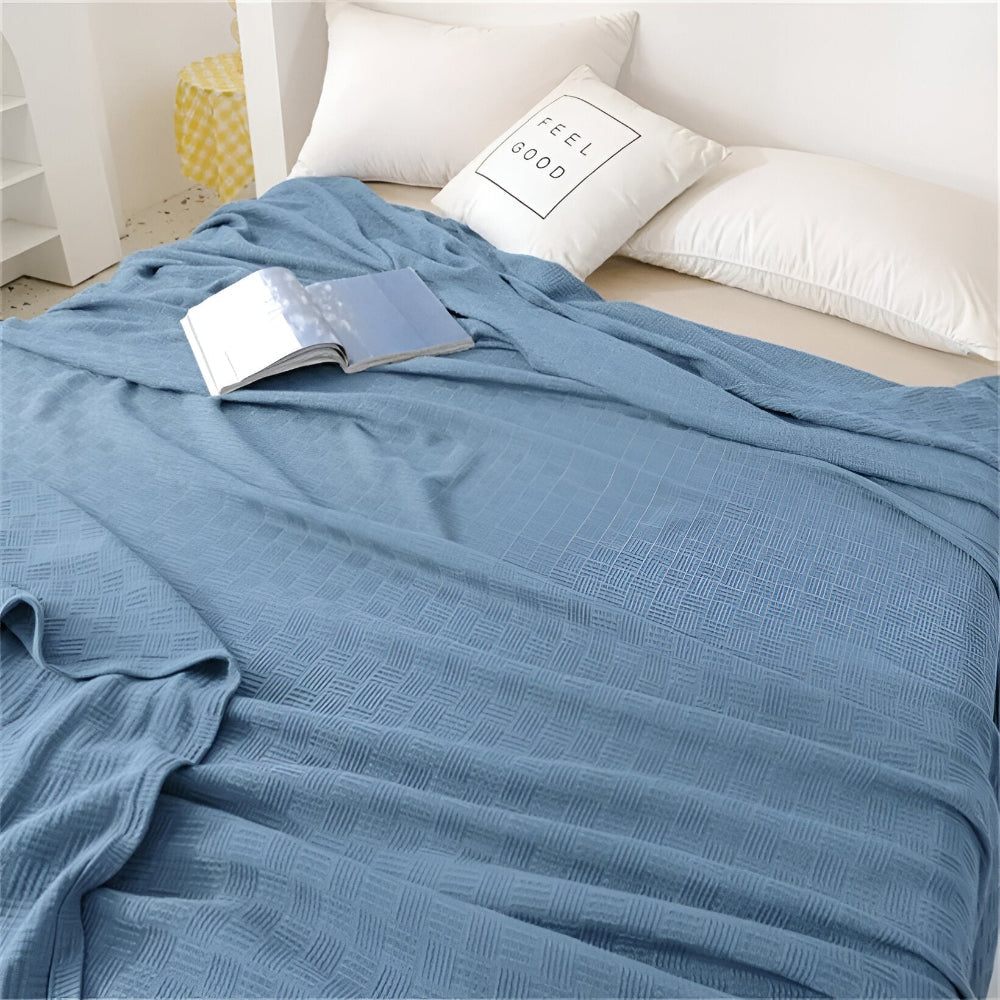 PlainPlush Plaid - Atmungsaktive Baumwolle Gestrickt Fleece Blanket für Stilvollen Komfort