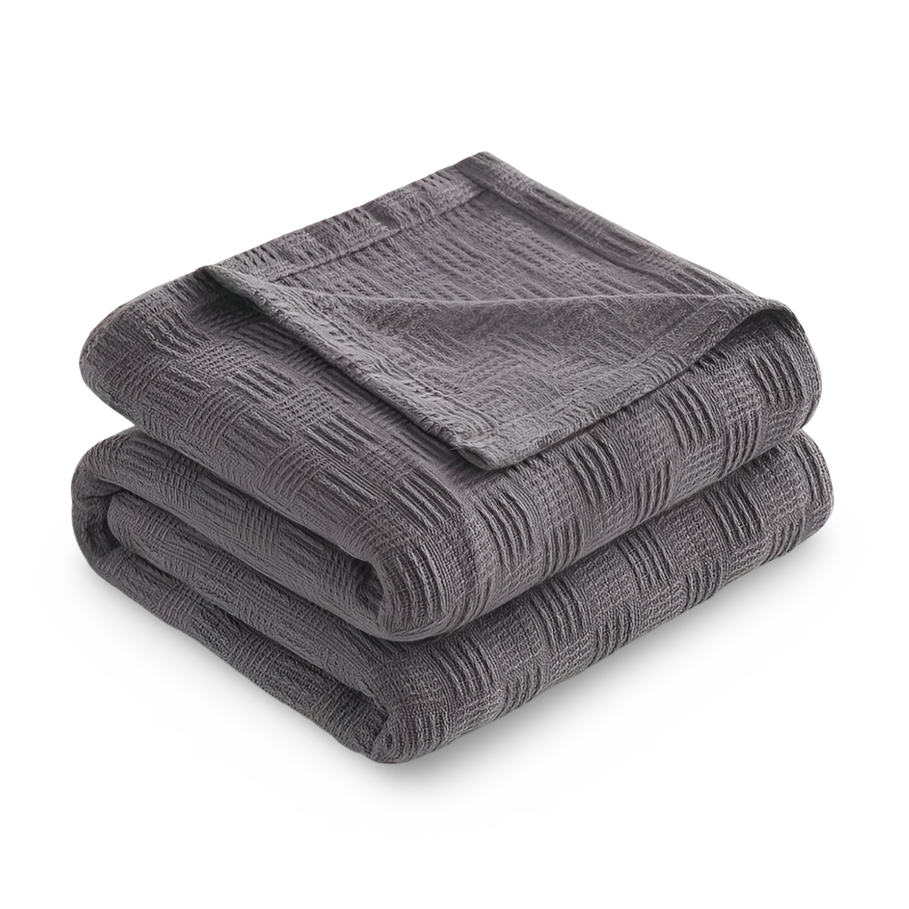 PlainPlush Plaid - Atmungsaktive Baumwolle Gestrickt Fleece Blanket für Stilvollen Komfort