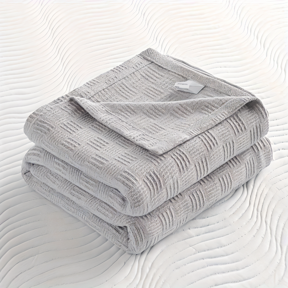 PlainPlush Plaid - Atmungsaktive Baumwolle Gestrickt Fleece Blanket für Stilvollen Komfort