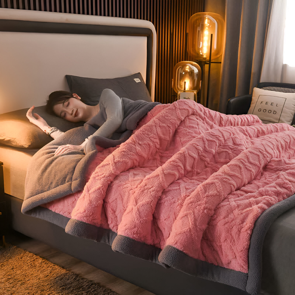 Doppelseitige - Mikrofaser Fleece Kuscheldecke extra weich &