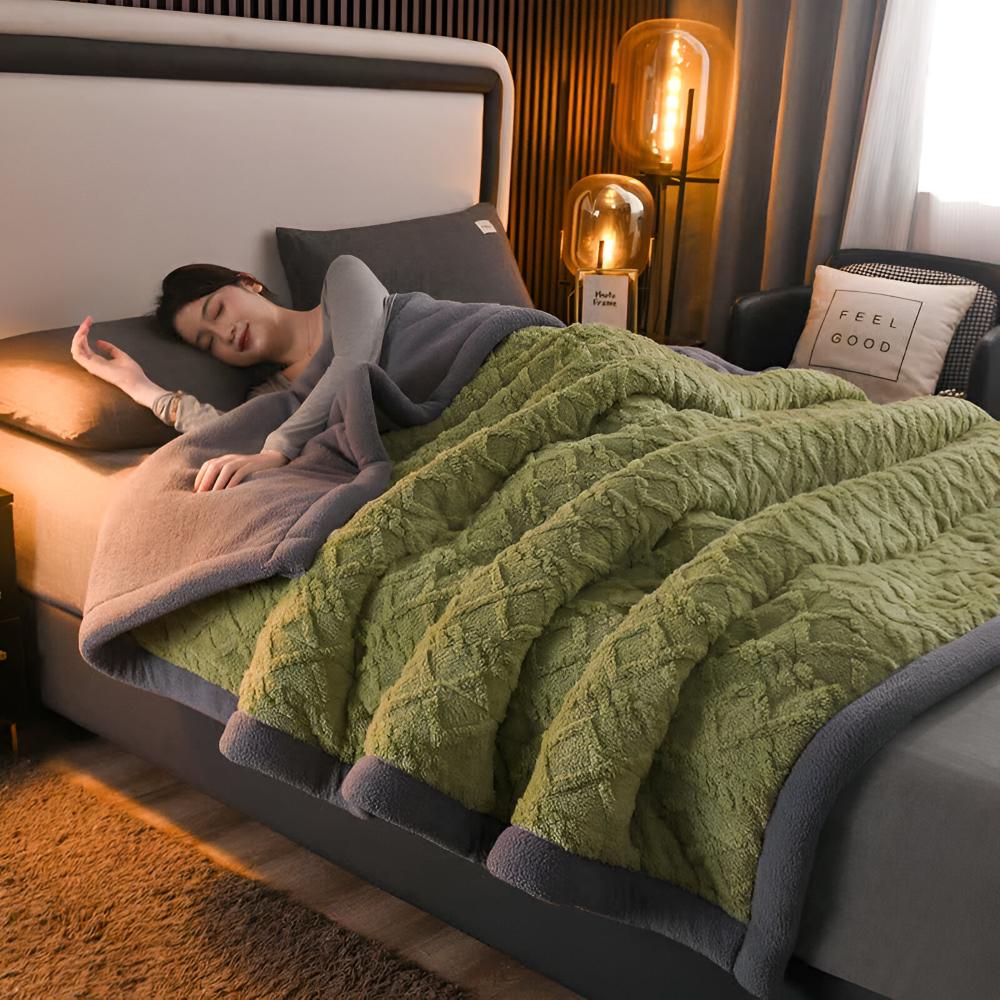 Doppelseitige - Mikrofaser Fleece Kuscheldecke extra weich &