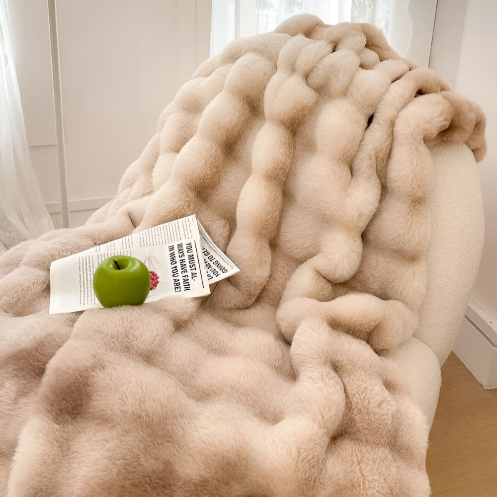 PlushHue - Plaid - Kuscheldecke Kunstfell-Optik superweich &