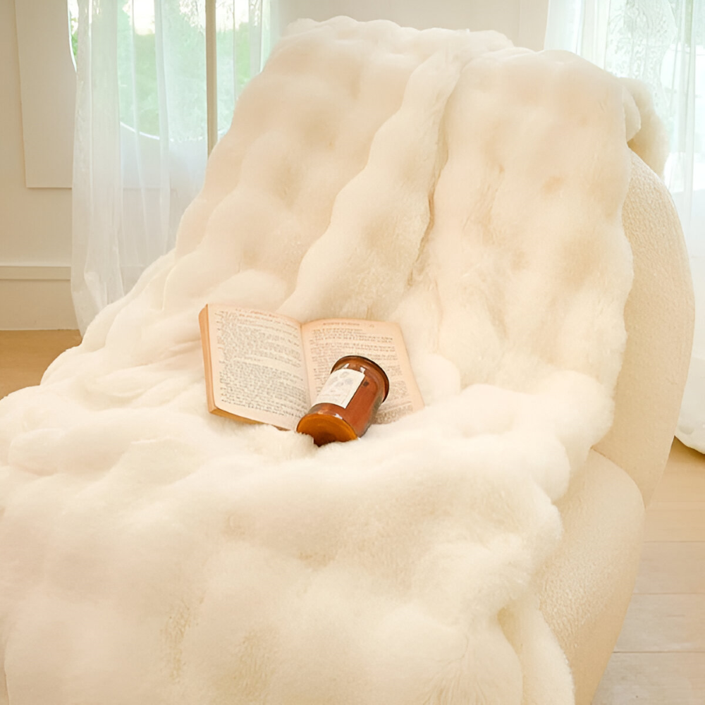 PlushHue - Plaid - Kuscheldecke Kunstfell-Optik superweich &