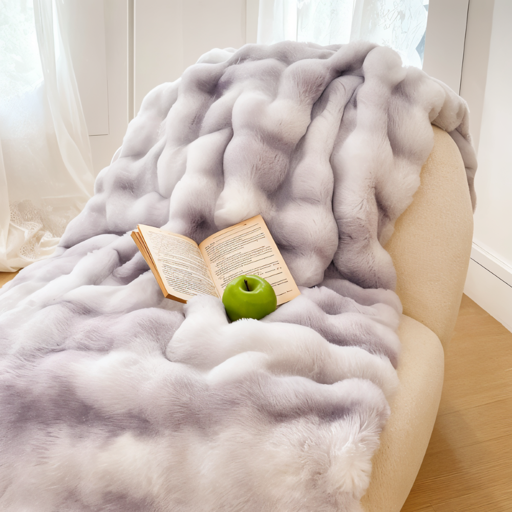 PlushHue - Plaid - Kuscheldecke Kunstfell-Optik superweich &