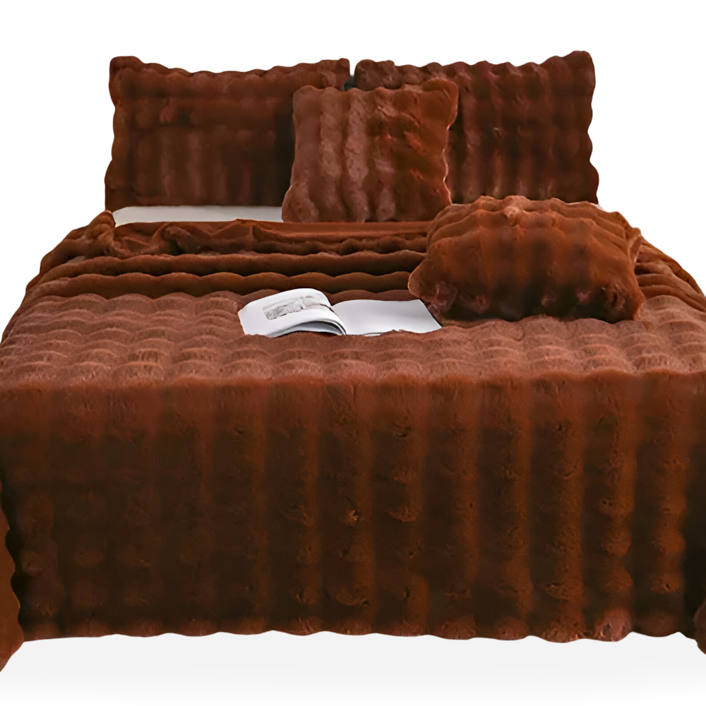 PlushPerfection - Fleecedecke kariert aus Kunstfell,