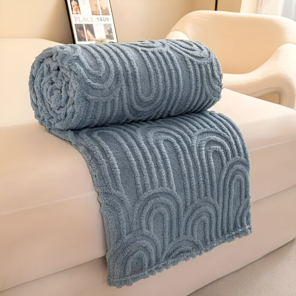 Kuscheldecke - Mikrofaser plüsch mit Bogenmuster
