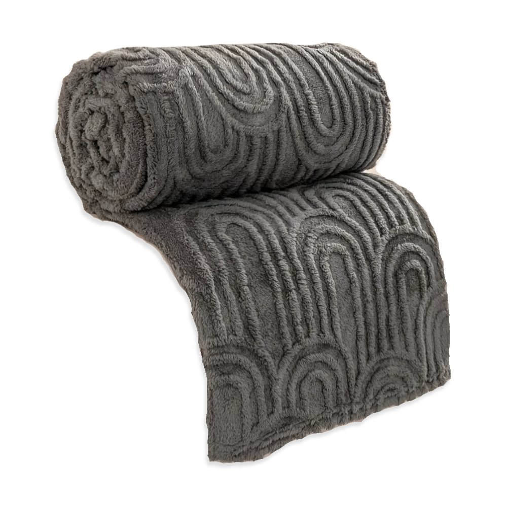 Kuscheldecke - Mikrofaser plüsch mit Bogenmuster
