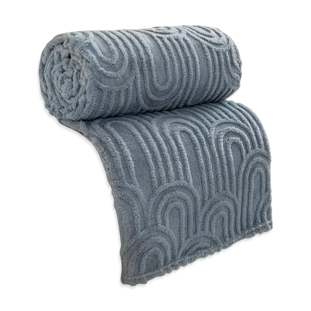 Kuscheldecke - Mikrofaser plüsch mit Bogenmuster