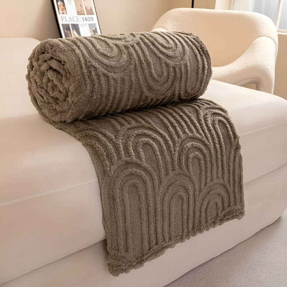 Kuscheldecke - Mikrofaser plüsch mit Bogenmuster