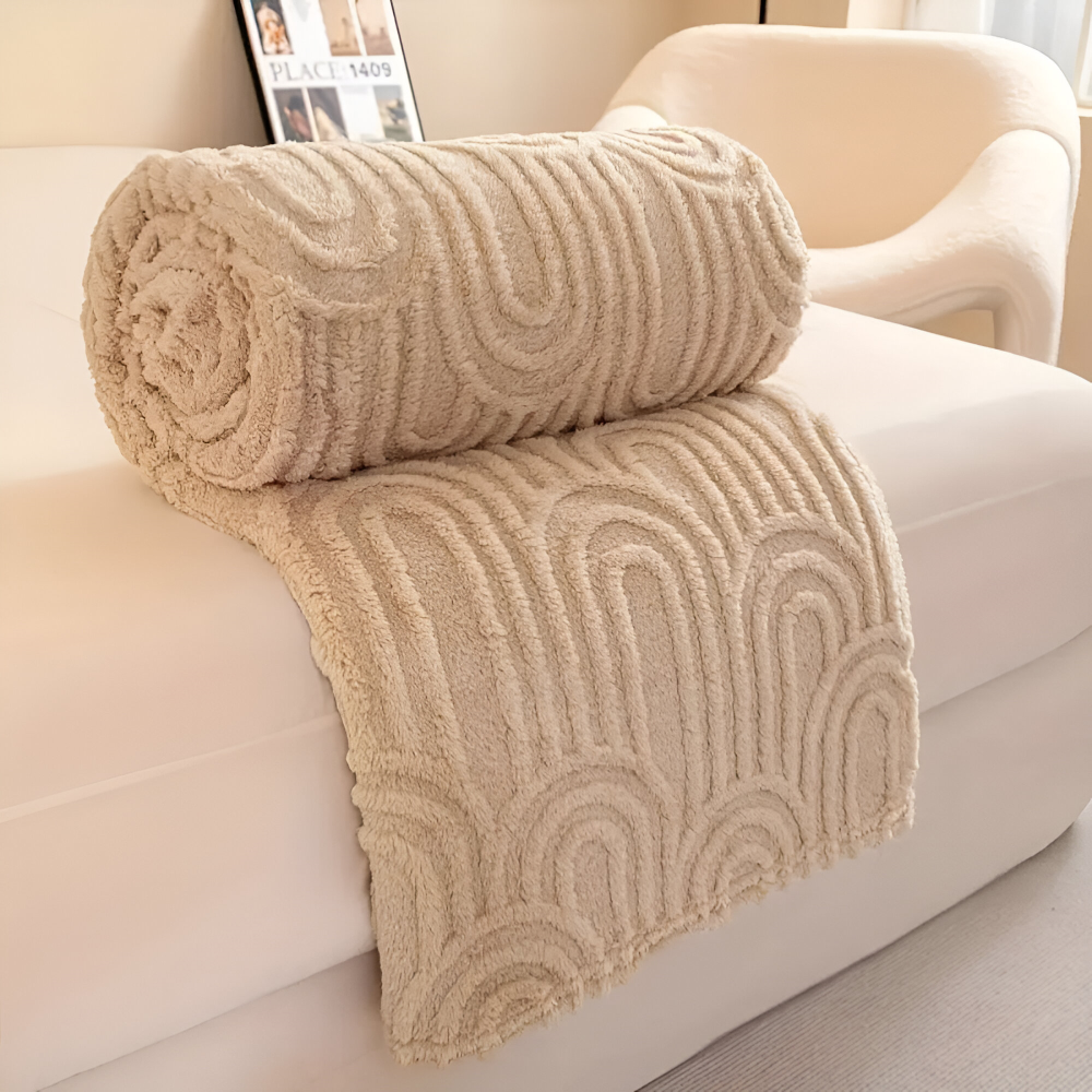 Kuscheldecke - Mikrofaser plüsch mit Bogenmuster