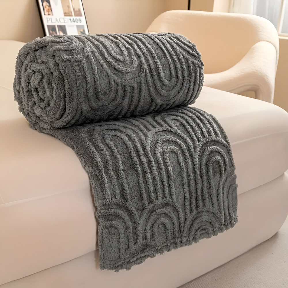Kuscheldecke - Mikrofaser plüsch mit Bogenmuster