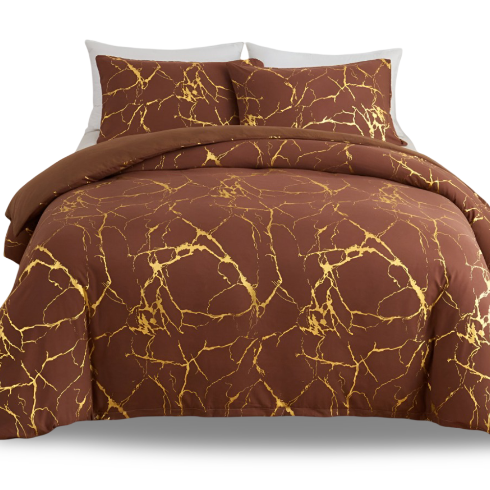 Marmor - Bettdecken-Set Marmor Muster seidig weich &