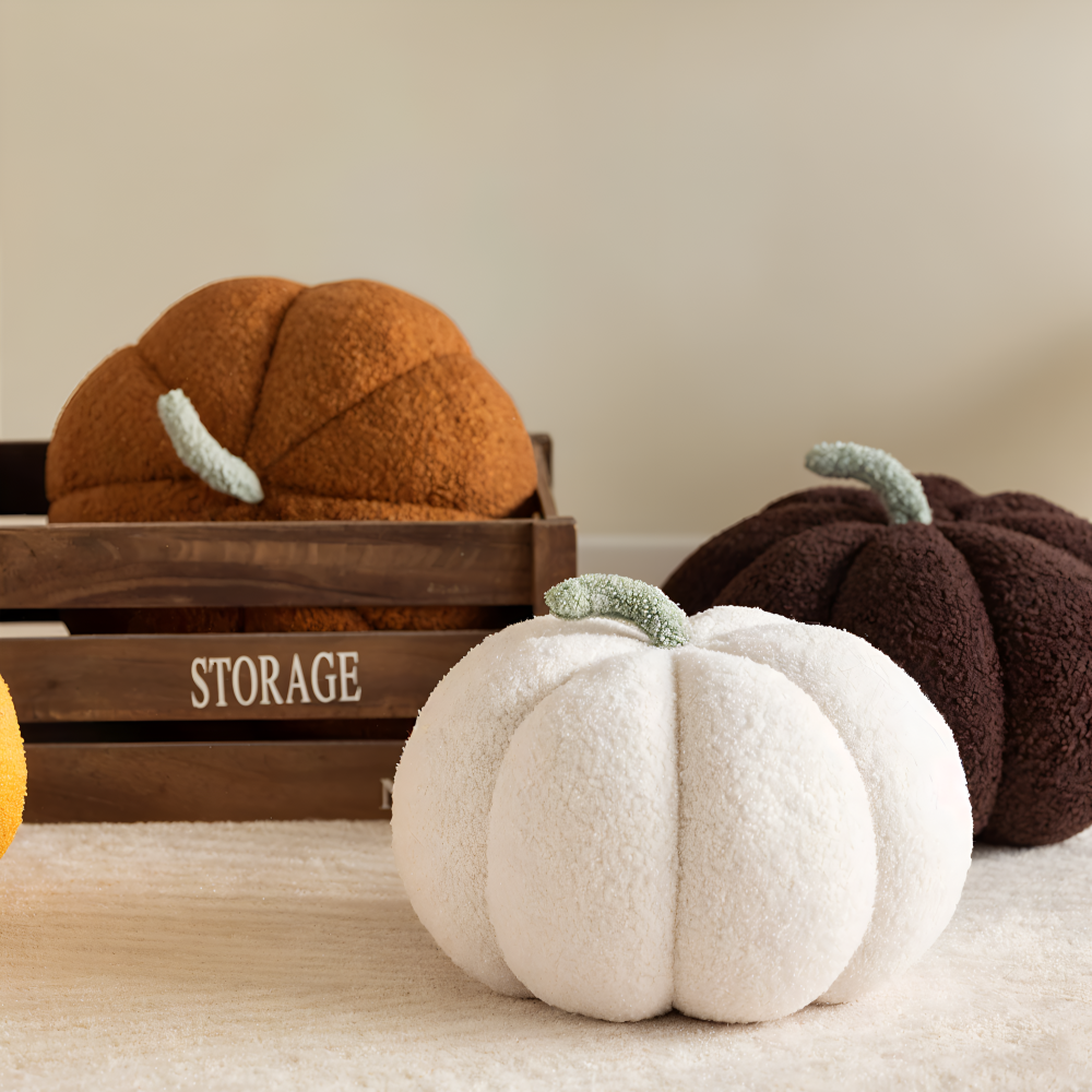 Pumpkin Cush - Texturiertes Kürbis Plüsch Kissen