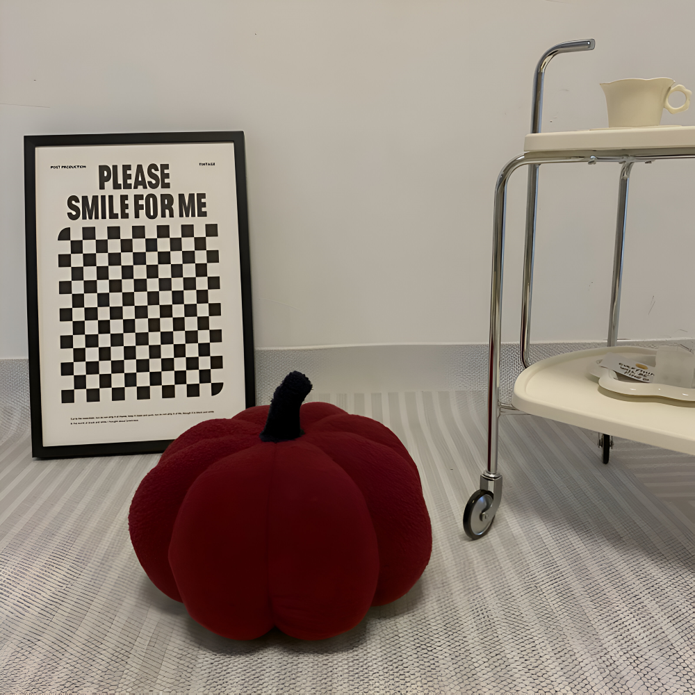 Pumpkin Cush - Texturiertes Kürbis Plüsch Kissen