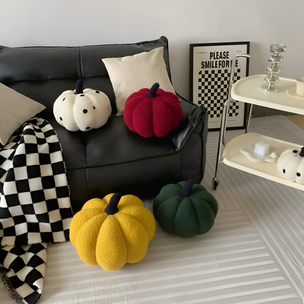 Pumpkin Cush - Texturiertes Kürbis Plüsch Kissen