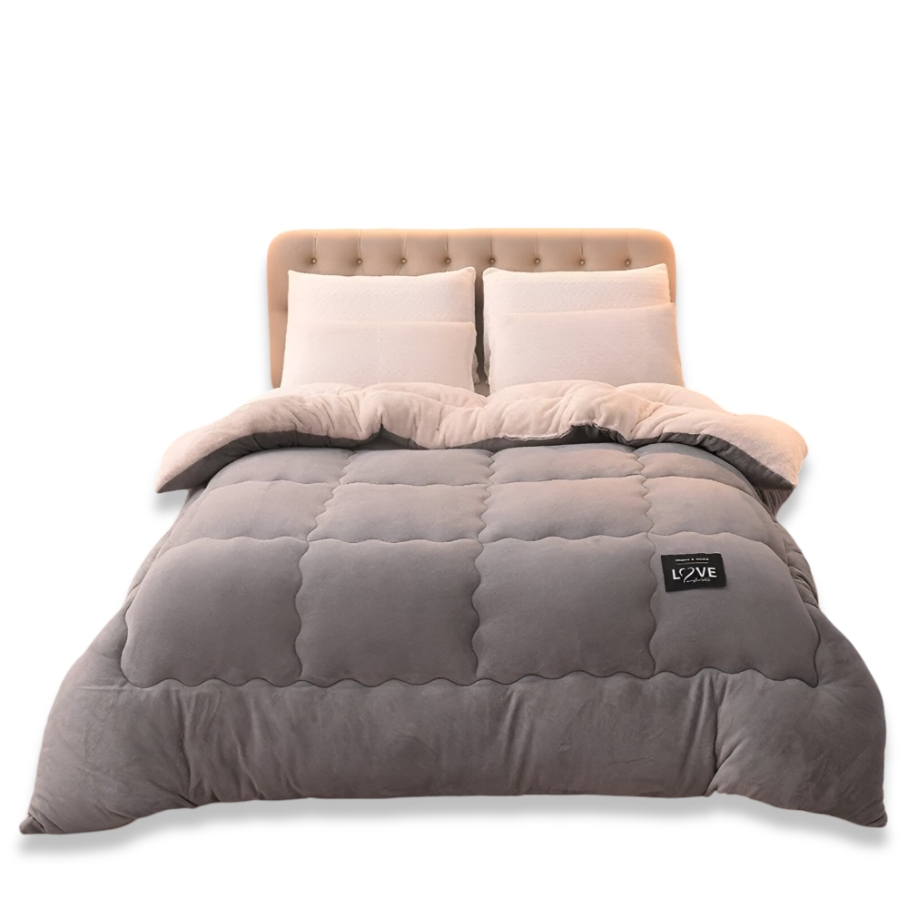 Waschbarer Bettbezug aus Lammwollimitat Winterbettwäsche – Weicher, bequemer Bettbezug