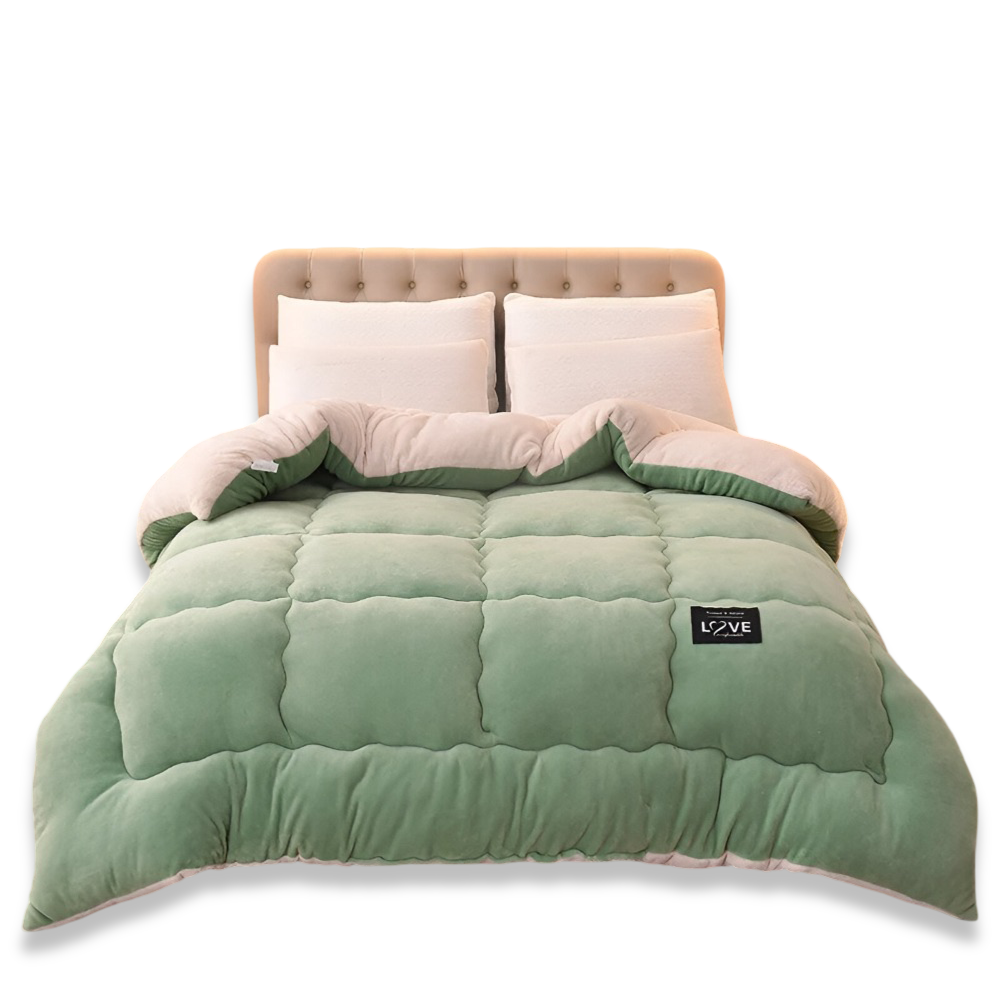 Waschbarer Bettbezug aus Lammwollimitat Winterbettwäsche – Weicher, bequemer Bettbezug