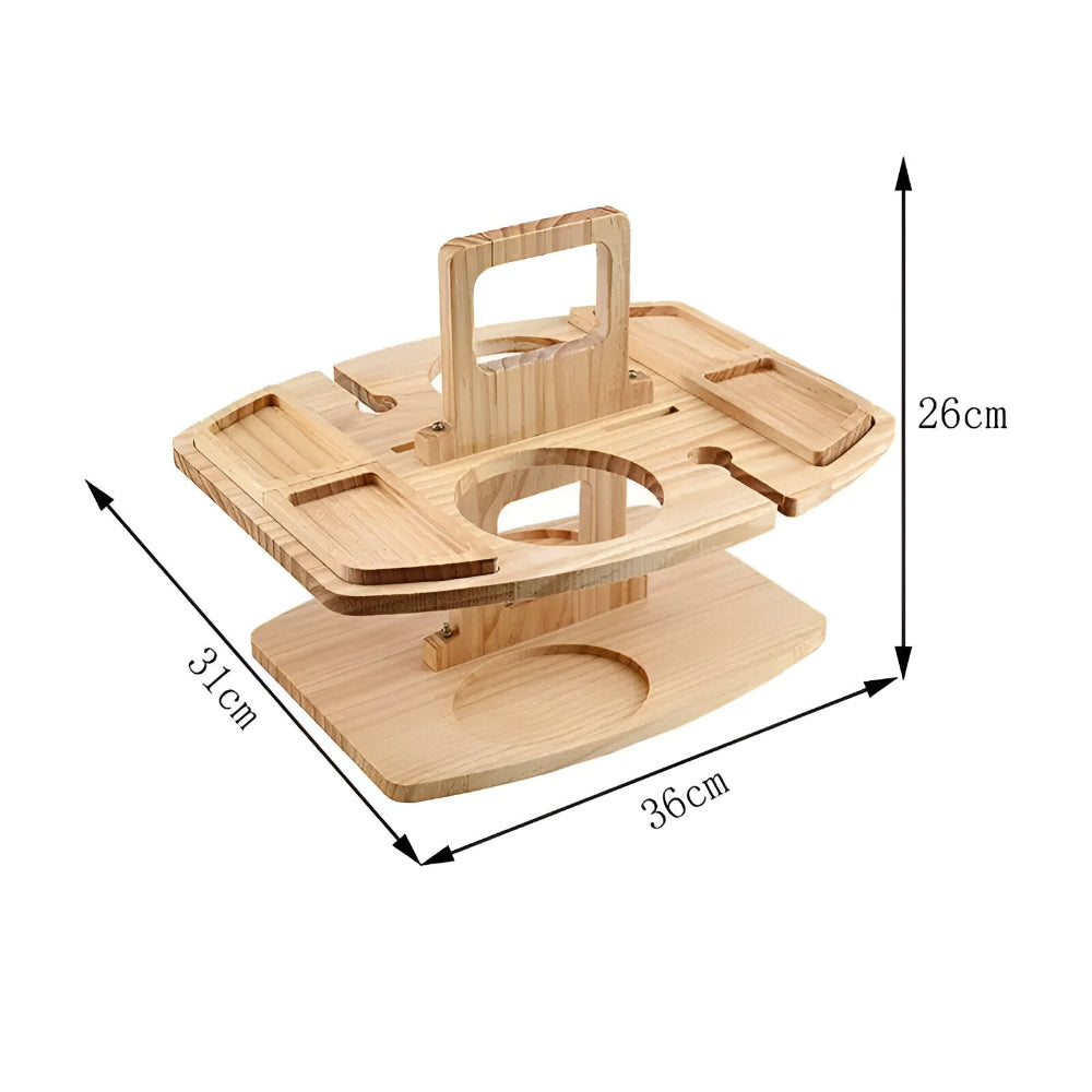 Abnehmbar - Picknicktisch aus Holz mit Weinfächern – Ideal