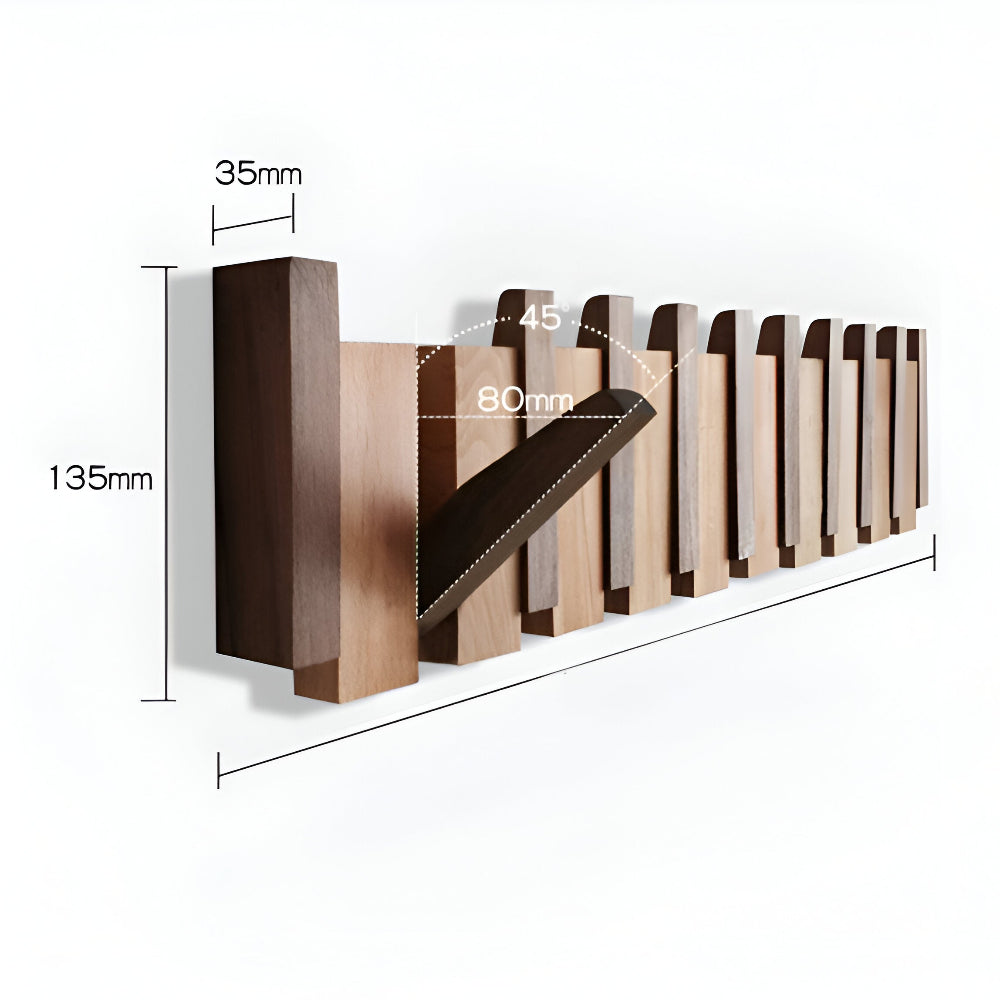 RetroHooks - Klaviertasten-Wandregal aus Holz mit